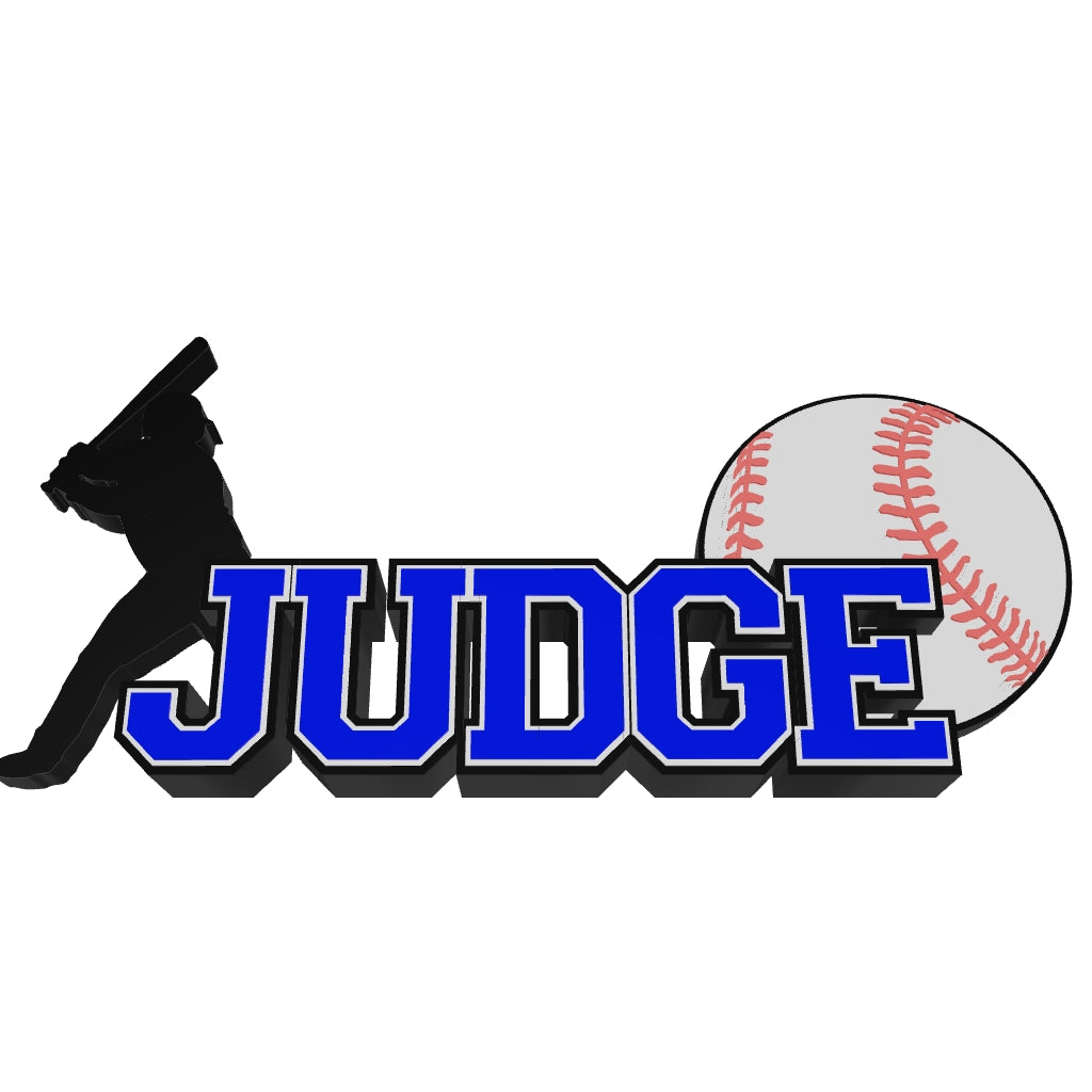 Personalized baseball nameplate with player name and number